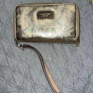 Michael Kors gold wristlet/wallet